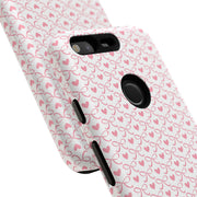 Pink Heart Pattern Google Pixel Tough Case - Stylish and Durable Phone Cover