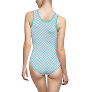 Women's Comfortable Checkered One-Piece Swimsuit - Perfect for Summer Beach Days