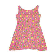 Fun Foodie Women's Skater Dress - Cute Pink Design with Burgers and Desserts