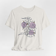Botanical Snake Unisex Jersey Tee - Stylish Floral Design for Nature Lovers