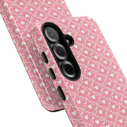 Cute Patterned Samsung Galaxy Phone Case - Tough Cases with Pink Hearts