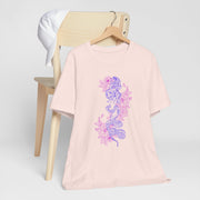 Bohemian Floral Snake Unisex Tee - Soft Pastel Color Shirt for Nature Lovers