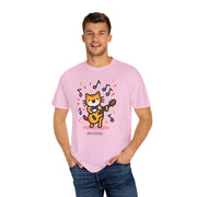 Cute Cat Music T-Shirt - Unisex Garment-Dyed Tee for Animal Lovers