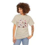 Retro Music Vibe Unisex Heavy Cotton Tee with Cassette and Guitar Design