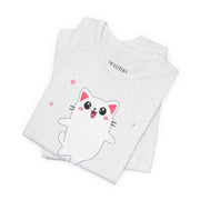 Cute Cat Devotion Unisex Short Sleeve Tee - Fun & Playful T-Shirt for Cat Lovers