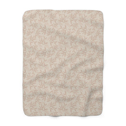 Cozy Sherpa Fleece Blanket with Leaf Design – Perfect for Home Comfort and Gift Giving