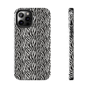 Zebra Print Tough Phone Case - Durable Protection for Style and Function
