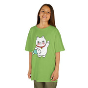 Cute Cat Graphic Kids Heavy Cotton Tee - Perfect for Animal Lovers