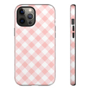 Pink Gingham Tough iPhone Case - Stylish & Durable Protection