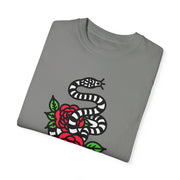 Devotree Snake & Roses Unisex Garment-Dyed T-Shirt