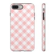Pink Gingham Tough iPhone Case - Stylish & Durable Protection