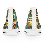 Comic Book Women's High Top Sneakers - Superhero Style Footwear