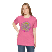 Luxe Mandala Unisex Jersey Tee - Vibrant Botanical Design