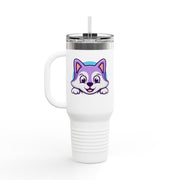 Cute Animal Insulated Travel Mug - 40oz with Straws and Handle