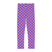Floral Kids Leggings - Playful Purple Design for Active Girls