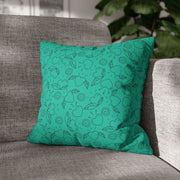Turquoise Heart Pattern Faux Suede Pillowcase – Cozy Home Decor for Love & Comfort
