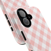 Pink Gingham Tough iPhone Case - Stylish & Durable Protection