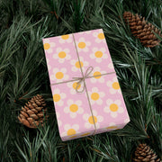 Cheerful Floral Gift Wrap Paper | Pink Daisy Design for Any Occasion