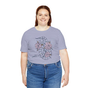 Botanical Snake Unisex Jersey Tee - Stylish Short Sleeve T-Shirt with Floral Design