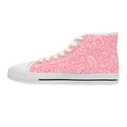 Stylish Pink High Top Sneakers for Women - Trendy Floral Pattern