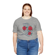 Snake and Roses Unisex Jersey Tee - Stylish Graphic Tee for Nature Lovers