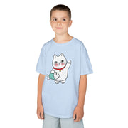 Cute Cat Graphic Kids Heavy Cotton Tee - Perfect for Animal Lovers