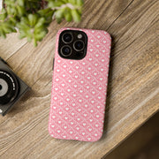 Pink Heart Pattern Tough iPhone Case - Durable Protection for Sweethearts