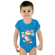 Cute Baby Bodysuit with Ice Cream and Balloons Design