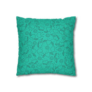 Turquoise Heart Pattern Faux Suede Pillowcase – Cozy Home Decor for Love & Comfort