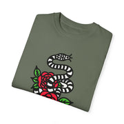 Devotree Snake & Roses Unisex Garment-Dyed T-Shirt