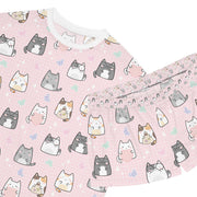 Cute Cat Print Women's Short Pajama Set - Soft and Comfortable Loungewear for Cat Lovers