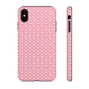 Pink Heart Pattern Tough iPhone Case - Durable Protection for Sweethearts