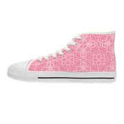 Trendy Pink Floral High Top Sneakers for Women