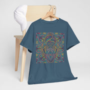 Trippy Nature Unisex Heavy Cotton Tee - Colorful Psychedelic Design
