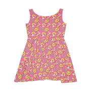 Playful Women's Skater Dress - Cute Cartoon Print for Summer Fun