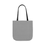 Stylish Black and White Houndstooth Canvas Tote Bag