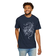 Unisex Snake and Floral Graphic T-Shirt - Edgy Vintage Style Tee