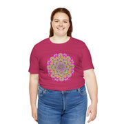 Luxe Mandala Unisex Jersey Tee - Vibrant Botanical Design