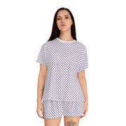 Cozy Purple Polka Dot Women's Pajama Set - Short Sleeve & Shorts