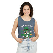 St. Patrick's Day Cat Tank Top – 'Who Needs Luck' Unisex Garment-Dyed Tee