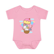 Cute Baby Bodysuit with Ice Cream and Balloons Design