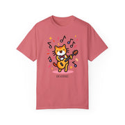 Cute Cat Music T-Shirt - Unisex Garment-Dyed Tee for Animal Lovers