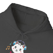 Cute Cat Music Lover Hoodie - Unisex Heavy Blend™ Sweatshirt
