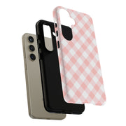 Stylish Pink Plaid Samsung Galaxy Tough Case for Smartphones