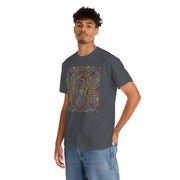 Trippy Nature Unisex Heavy Cotton Tee - Colorful Psychedelic Design