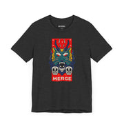 Merge Graphic Unisex Tee - Edgy Skull & Dragon Design