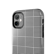 Chic Houndstooth Tough Phone Case - Stylish and Durable Protection