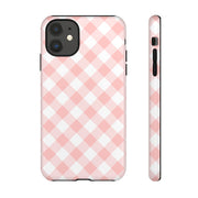 Pink Gingham Tough iPhone Case - Stylish & Durable Protection