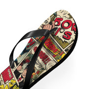 Retro Comic Flip Flops - Fun Summer Footwear for Beach Days & Casual Outings