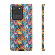 Colorful Cat Pattern Samsung Phone Case - Tough Cases for Cat Lovers
